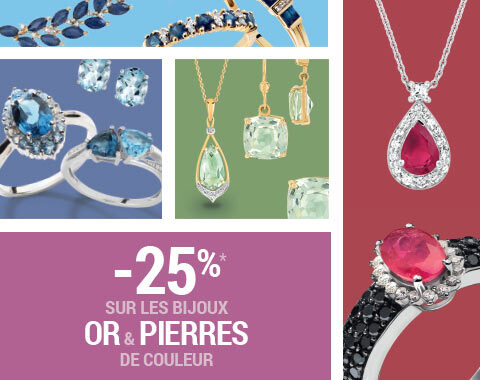 -25%* | Sélection de Bijoux Or et Pierres de couleur