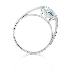 Bague or blanc 750 aigue-marine