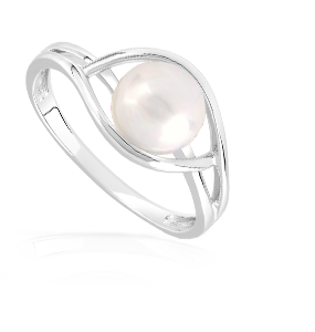 Bague argent 925 perle de culture zirconia