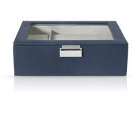 Coffret à montres cuir imitation bleu marine