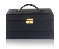 Coffret bijoux cuir imitation noir