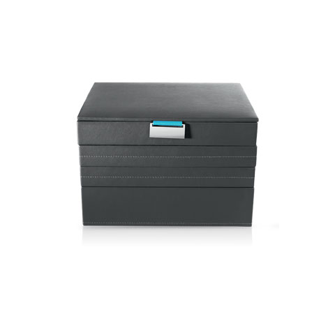 Coffret à bijoux gris fermé
