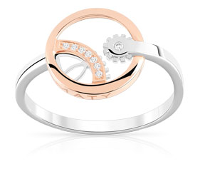 Nague Or 750 blanc et rose 8 diamants