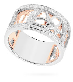 Bague Or 750 blanc et rose 97 diamants 