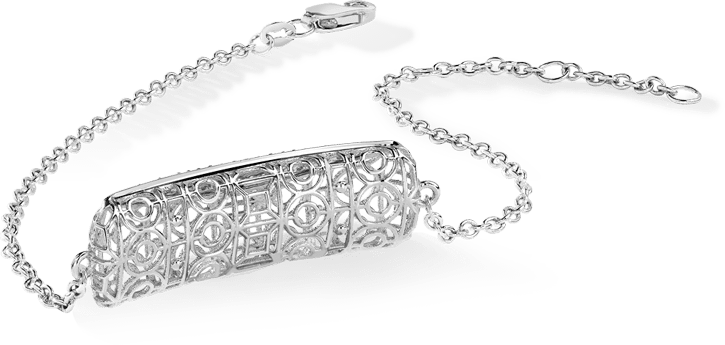 Bracelet or 750 blanc, diamants