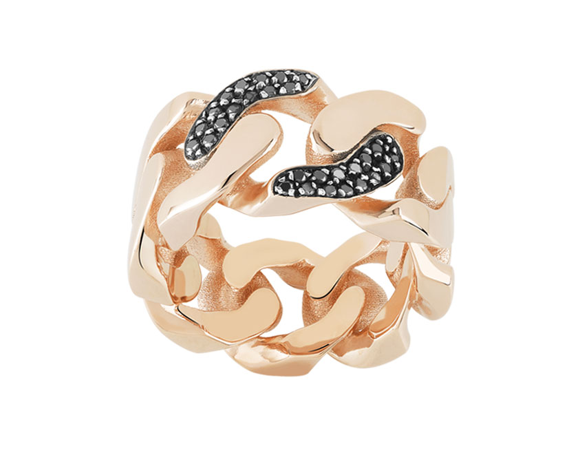 Bague argent 925 plaqué or rose diamants 