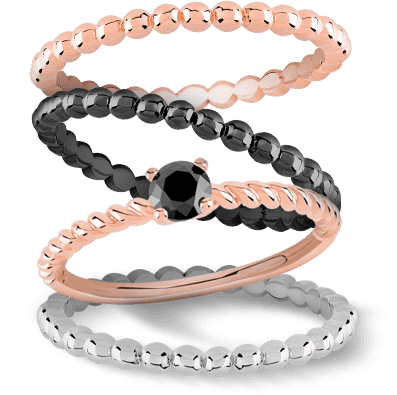 Mixy Rings en Plaqué Or et Argent