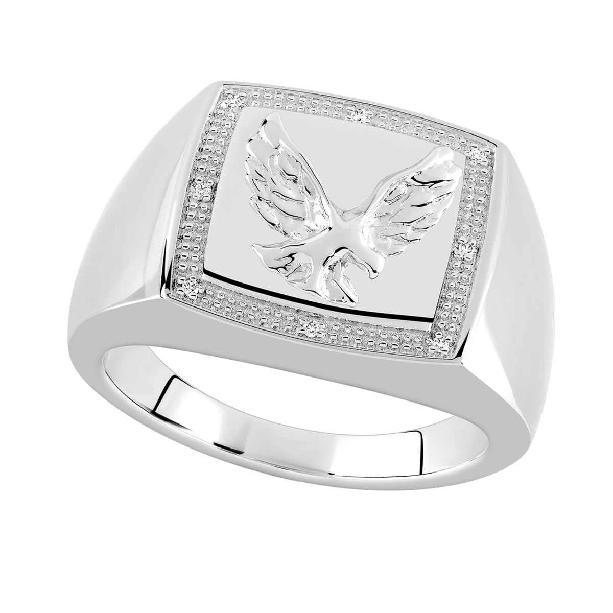 Chevalière argent 925 diamant