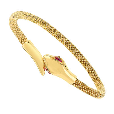 Bracelet Rigide or Jaune 750 & Rubis