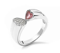 Bague Cœur Tourmaline Rose