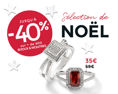 Jusqu'à -40% sur + de 900 bijoux et montres