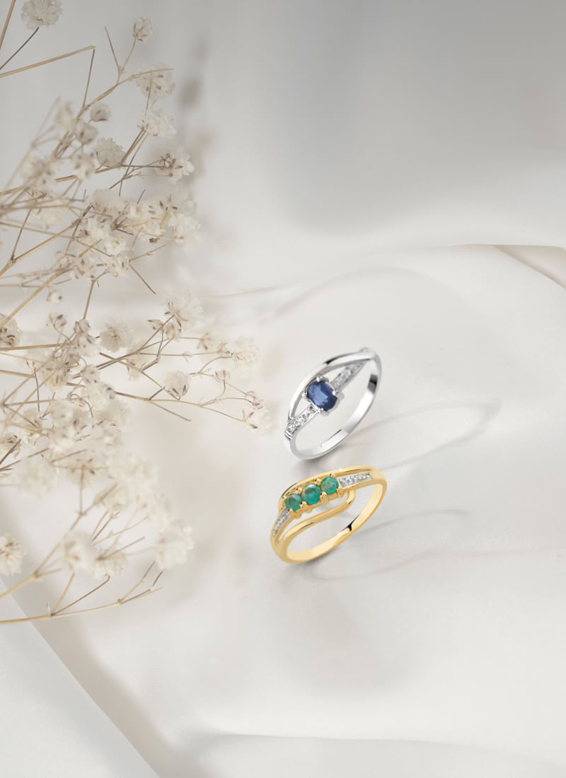 Rings with gemstones