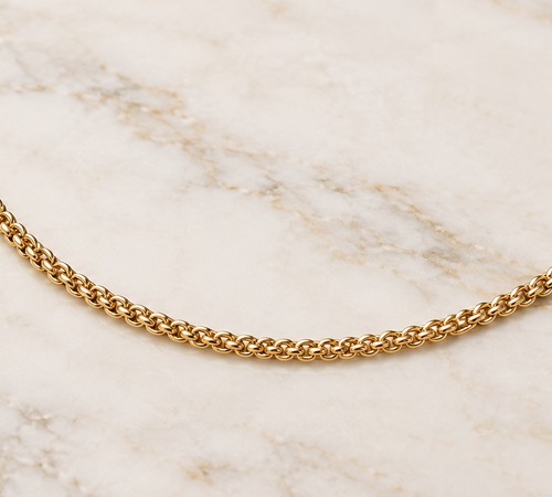 Ketting met Engelse steek, verfijning geïnspireerd op breiwerk