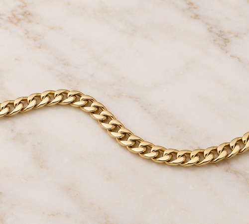 Bracelet et cha&icirc;ne maille gourmette, robuste pour un port quotidien