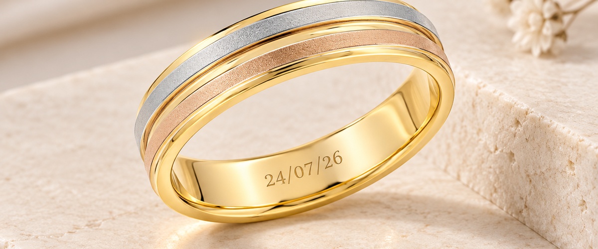 Bague de pacs personnalisable avec gravure